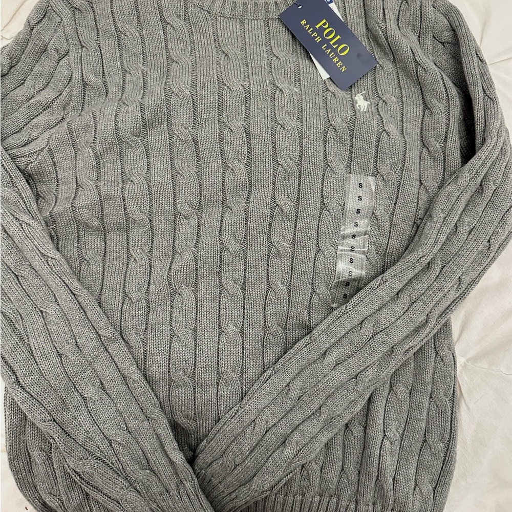 Polo by Ralph Lauren Gray Cable Knit Sweater